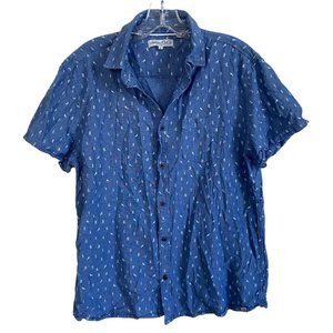 Sovereign Codes Mens Shirt Short Sleeve Button-Up All Over Print Cactus Blue Lar